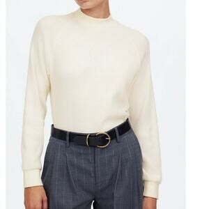 Madewell Waffle-Knit Long Sleeve Crewneck Tee – Small – Winter White